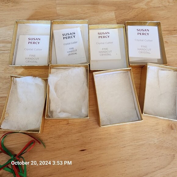 Handcut Crystal Christmas Ornaments 1996, 1998, 1999, 2000 Etched Back 4 in Lot - Picture 6 of 8